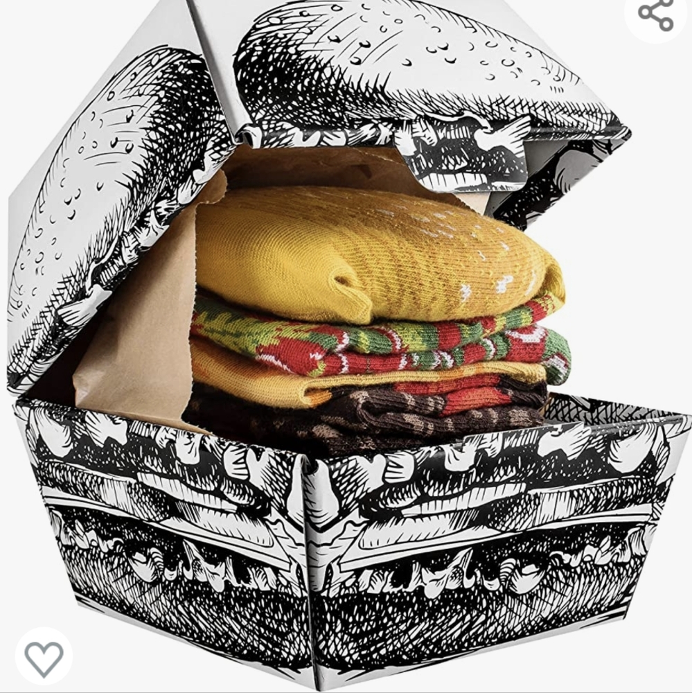 New in original packaging Burger vege rainbow socks unisex